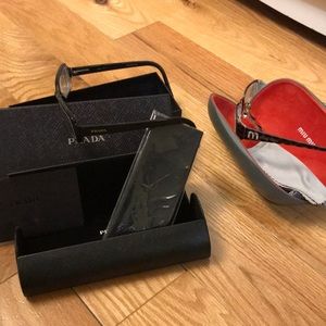 Both Prada and Miu miu eyeglasses